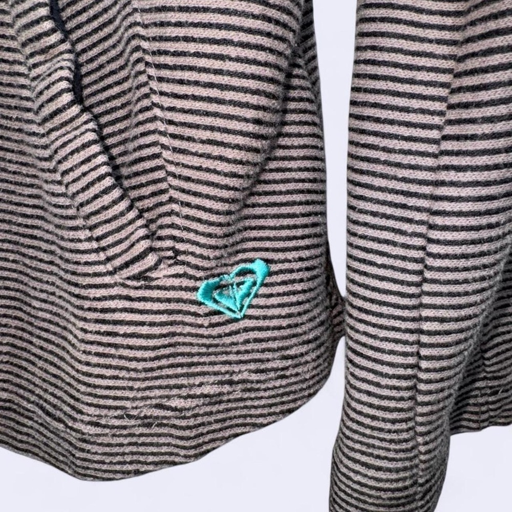 Roxy Surfcore Striped Hooded Peacoat Jacket Medium - Picture 2 of 5